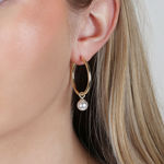 Karan pendant ring ear g/white