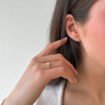 Gull ørepynt liten rosett diamanter 0,21ct W/P1