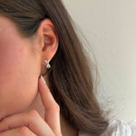 Rhodinert sølv øreringer 6mm 14mm med blanke zirconer