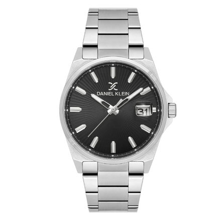 Daniel Klein Premium herreur i stål med lenke & svart skive 5 ATM  42mm