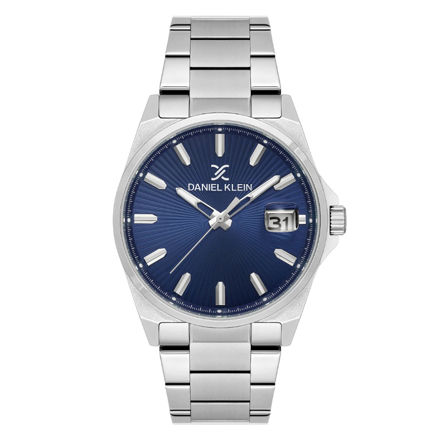Daniel Klein Premium herreur i stål med lenke & blå skive 5 ATM  42mm