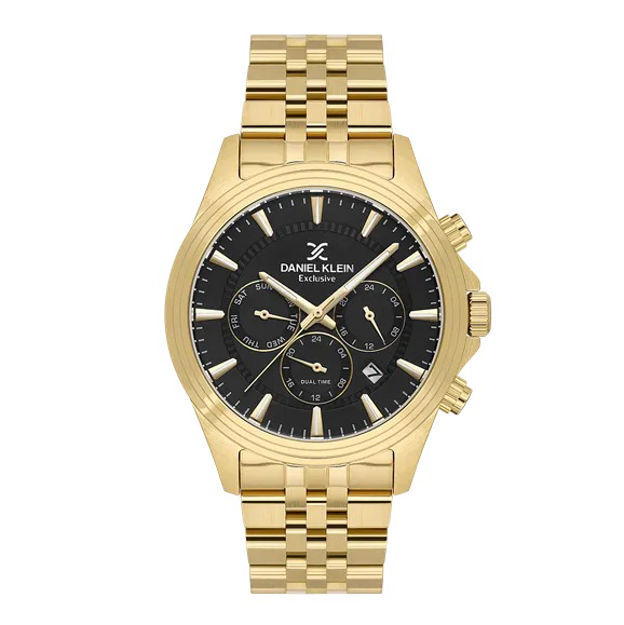 Daniel Klein Premium herreur i double med lenke & svart skive 5 ATM  43mm