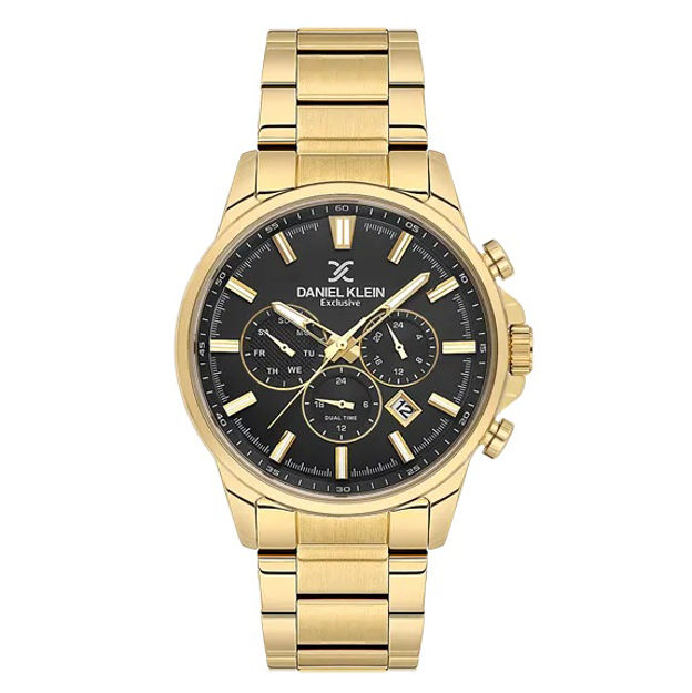 Daniel Klein Exclusive herreur i double med lenke & svart skive 5 ATM  43mm