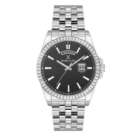 Daniel Klein Premium herreur  i stål med lenke & svart skive 5 ATM  42mm