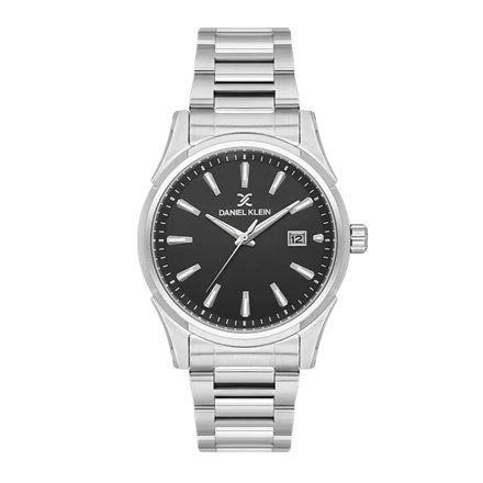 Daniel Klein Premium herreur i stål med lenke & svart skive 5 ATM  42mm