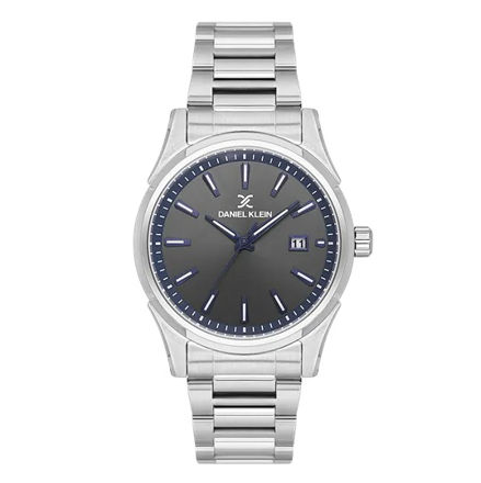 Daniel Klein Premium herreur i stål med lenke & grå skive 5 ATM  42mm
