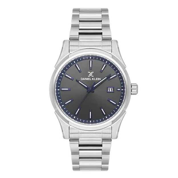 Daniel Klein Premium herreur i stål med lenke & grå skive 5 ATM  42mm