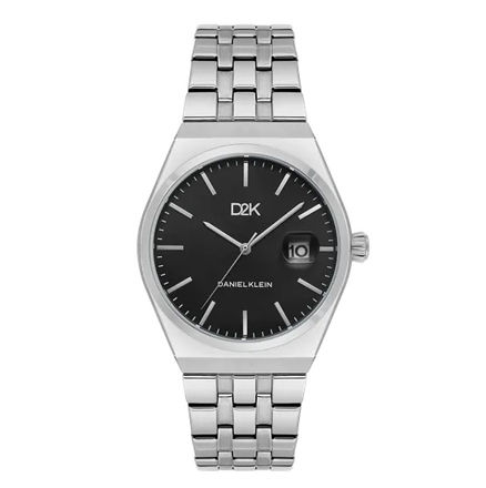 Daniel Klein D2K herreur i stål med lenke & svart skive 3 ATM  41mm