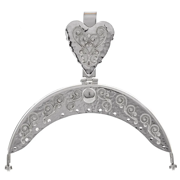 Veskelås i hvitt sølv filigran