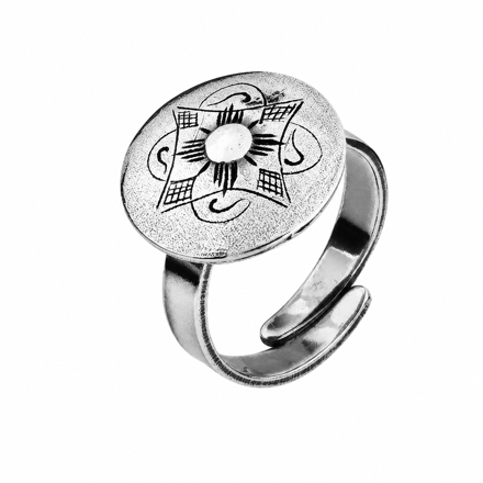 Espeland Vest-Oppland bunadsring oksidert sølv 17mm