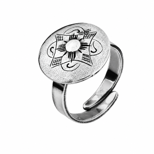Espeland Vest-Oppland bunadsring oksidert sølv 17mm