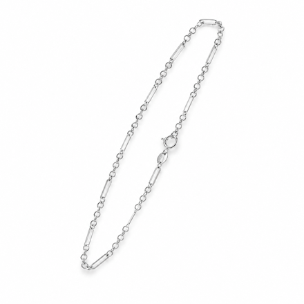 Hvitt gull armbånd 1,8mm ert med lange ledd 19cm