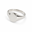Hvitt gull signetring dame 8x9mm oval plate