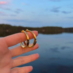 Forgylt sølv øreringer 36mm med stopper