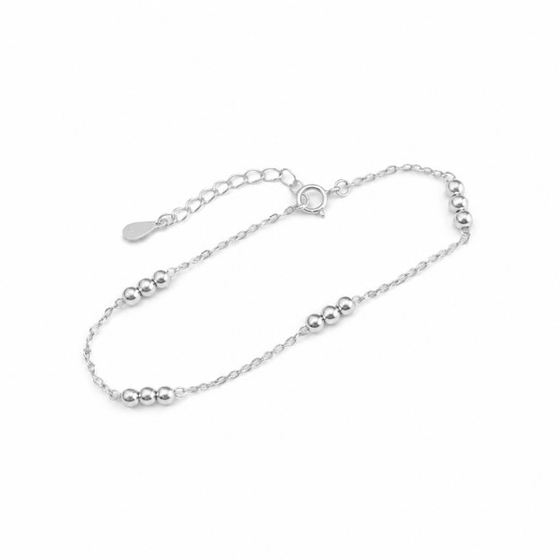 Caia Silver rhodinert armbånd med kuler 16+3cm