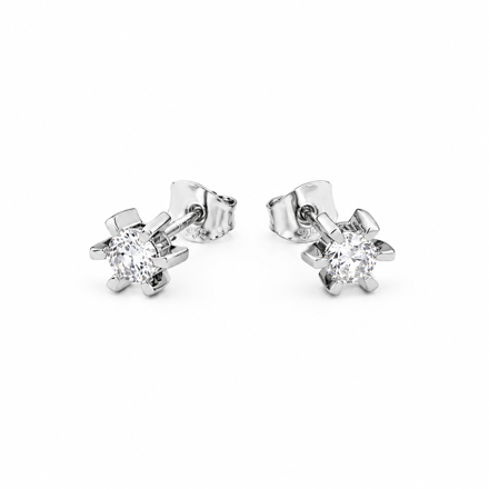 Rhodinert sølv ørepynt blank zircon 3.5mm