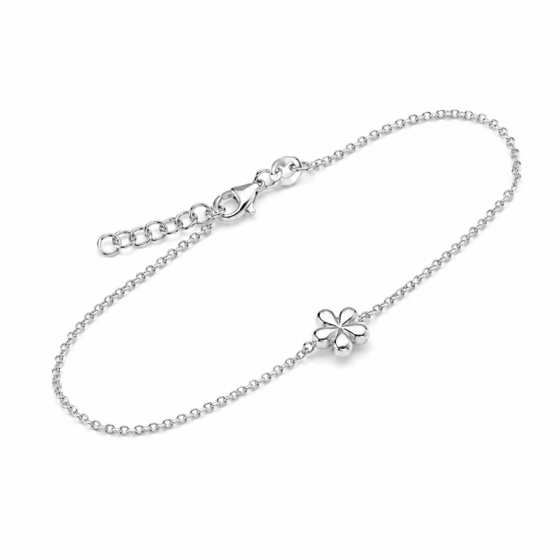 Caia Silver rhodinert sølv armlenke blomst 17+2cm