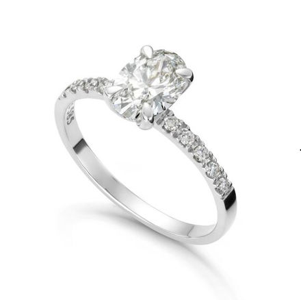 Hvitt gull ring Olivia 0,85 ct - senter sten 0,73 ct LAB diamant River VS