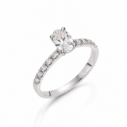 Hvitt gull ring Olivia 0,85 ct - senter sten 0,73 ct LAB diamant River VS