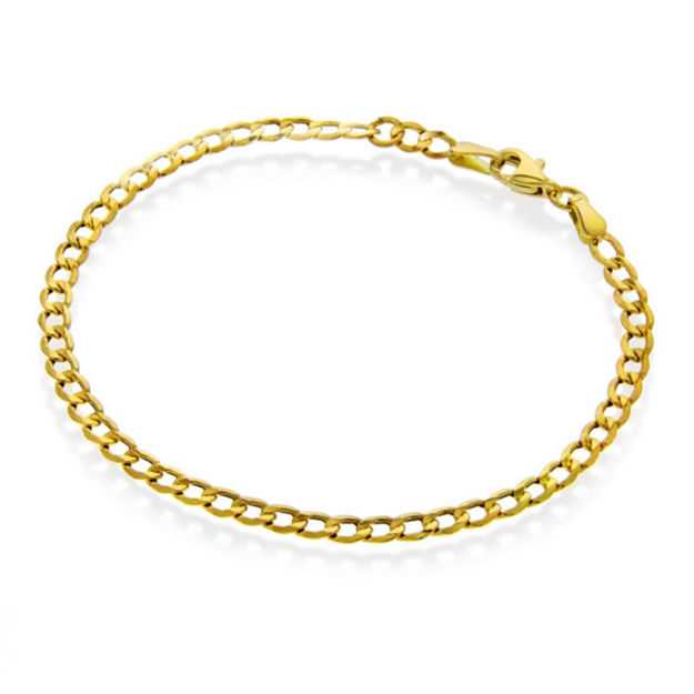 Forgylt sølv armbånd Links Curb Chain