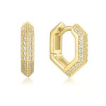 Ania Haie gold sparkling shield hoop earrings 14mm