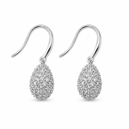 Rhodinert sølv dråpe øreheng cubic zirconia