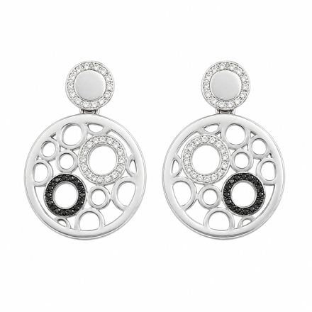 Rhodinert sølv øreheng cubic zirconia