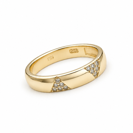 Forgylt sølv ring 3-4,5mm med zirconer