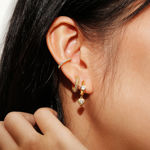 Ania Haie gold sparkling shield hoop earrings 14mm
