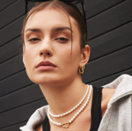 Ania Haie gold lobster clasp shell pearl necklace