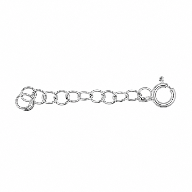 Rhodinert sølv forlengelse kjede 4cm 3,4mm 