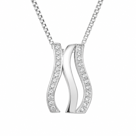 Rhodinert sølv halssmykke cubic zirconia