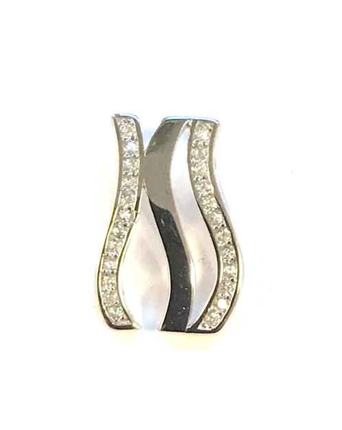 Rhodinert sølv halssmykke cubic zirconia