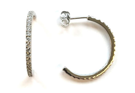ØRECREOL RH.SØLV 2MM/25MM, CZ
