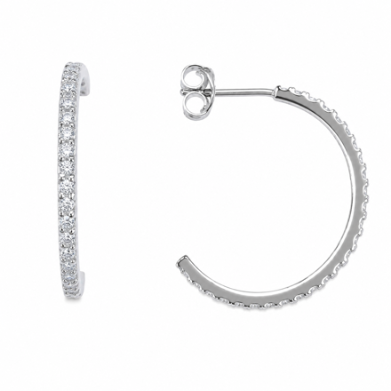 ØRECREOL RH.SØLV 2MM/25MM, CZ