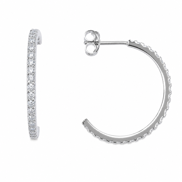 ØRECREOL RH.SØLV 2MM/25MM, CZ