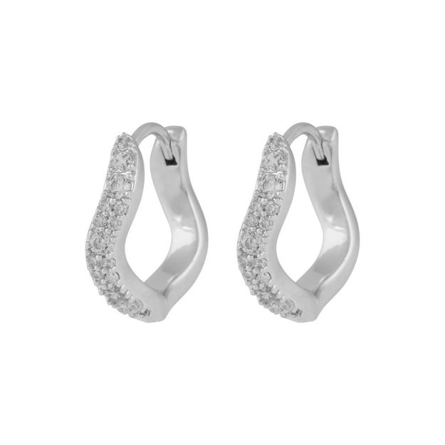 Union Curve crystal ring ear 15mm s/clear