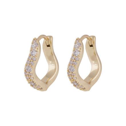 Union Curve crystal ring ear 15mm g/clear