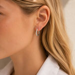Union Curve crystal ring ear 20mm s/clear