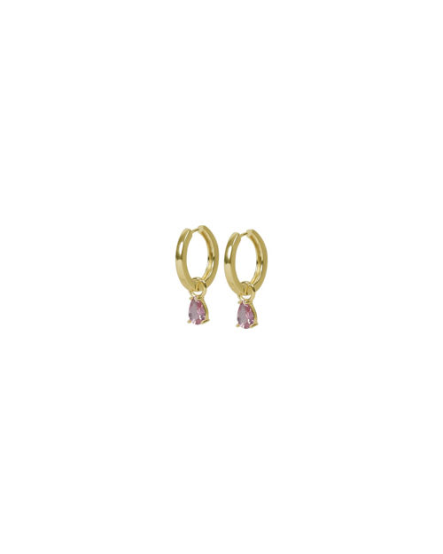 Trinity drop pendant ring ear g/light pink