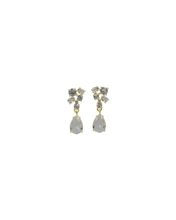 Trinity crystal pendant ear g/clear
