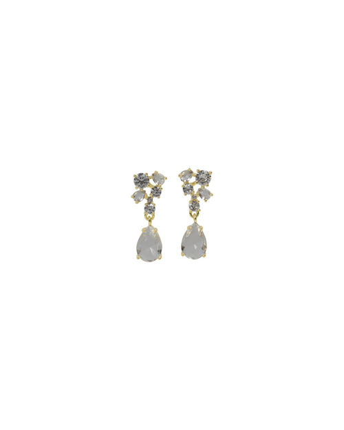 Trinity crystal pendant ear g/clear
