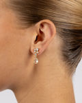 Trinity crystal pendant ear g/clear