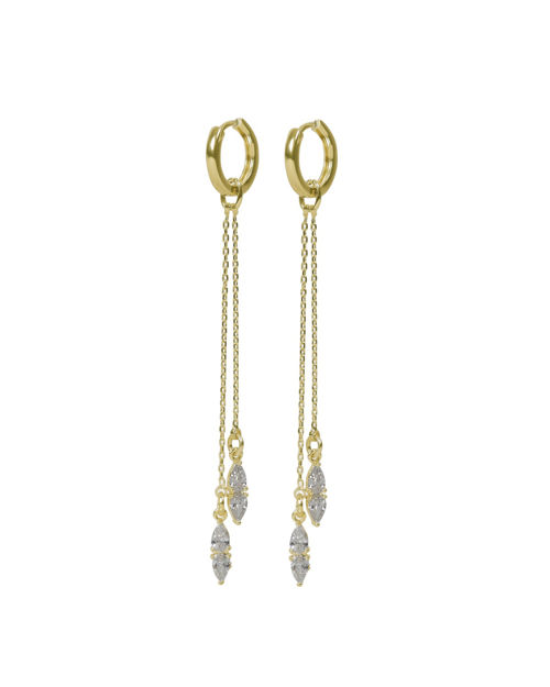 Largo double chain crystal ear g/clear