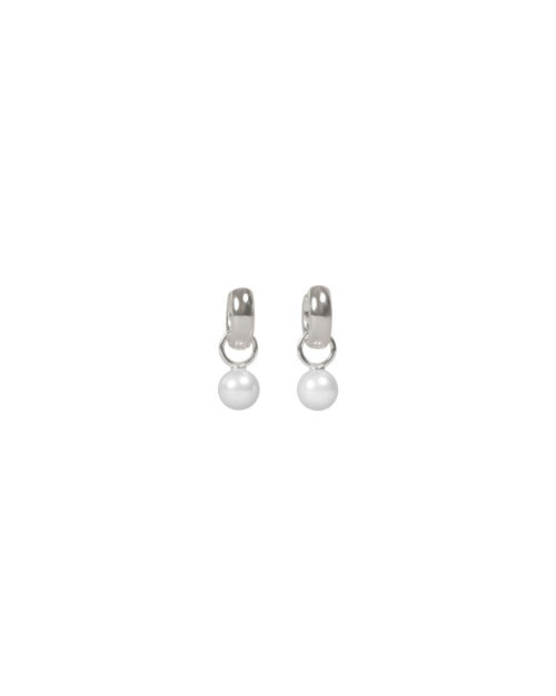 Largo pearl pendant chunky ring ear s/white