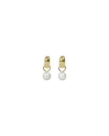 Largo pearl pendant chunky ring ear g/white