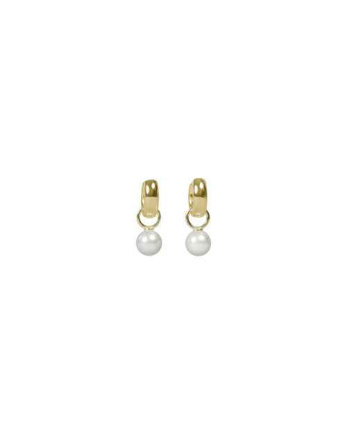 Largo pearl pendant chunky ring ear g/white