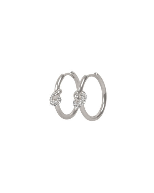 Everly knot crystal ring ear 20mm s/clear