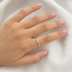 Gull allianse ring med diamant 3 x 0,03ct TW/SI
