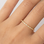 Gull ring snaret med diamant 0,10ct TW/SI